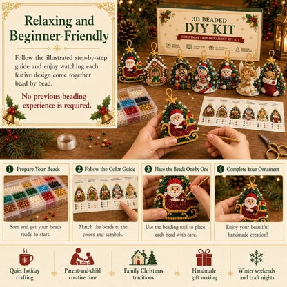 ⏳ Last Day 49% OFF – 🎄 Beginner-Friendly DIY 3D Christmas Beaded Ornament Kit | Complete 4-Piece Set with Glass Beads, All Tools & Step-by-Step Guide Included 💕