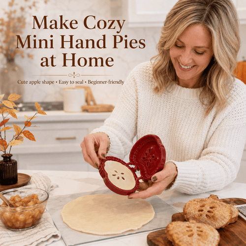 🥧 Beginner-Friendly Reusable Mini Hand Pie Press Mold | 6 Fun Shapes for Easy Filling, Shaping & Sealing of Homemade Pies and Pastries 🍎✨