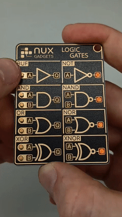 🧠 Logic Gates Trainer Card Pro – Interactive Digital Logic Learning Gadget