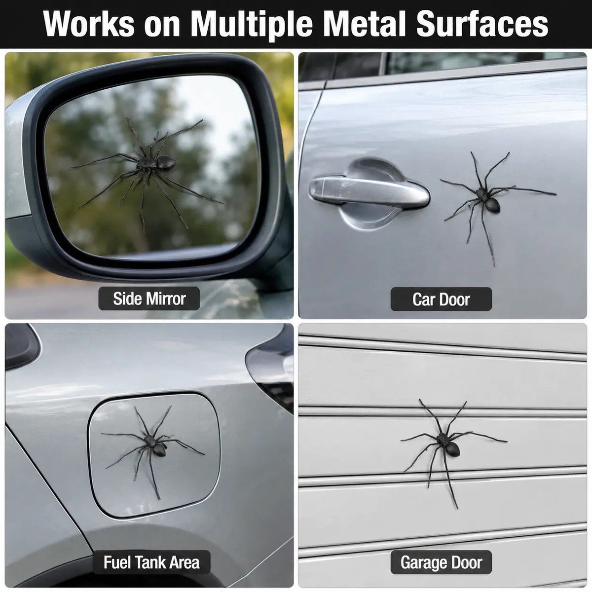 🕷️ Magnetic Spider Car Decorations – 4 or 10 Pieces
