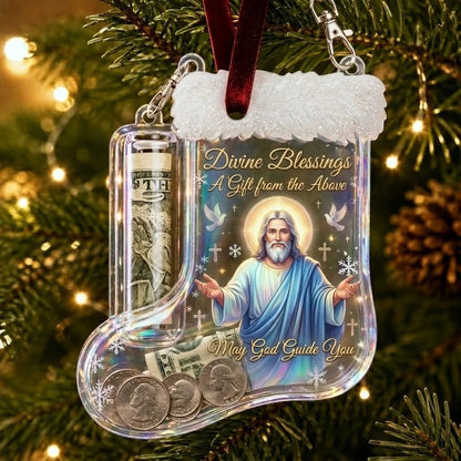 🎄Christmas Stocking-Shaped Money Gift Ornament – “Here’s A Few Bucks” Cash & Coin Holder