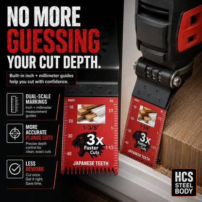 🪚 Japanese-Tooth Oscillating Multi-Tool Blades – Faster, Cleaner Cuts for Wood & PVC