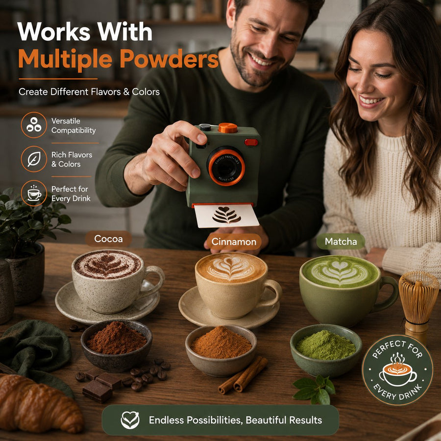 Multiple latte art powder options
