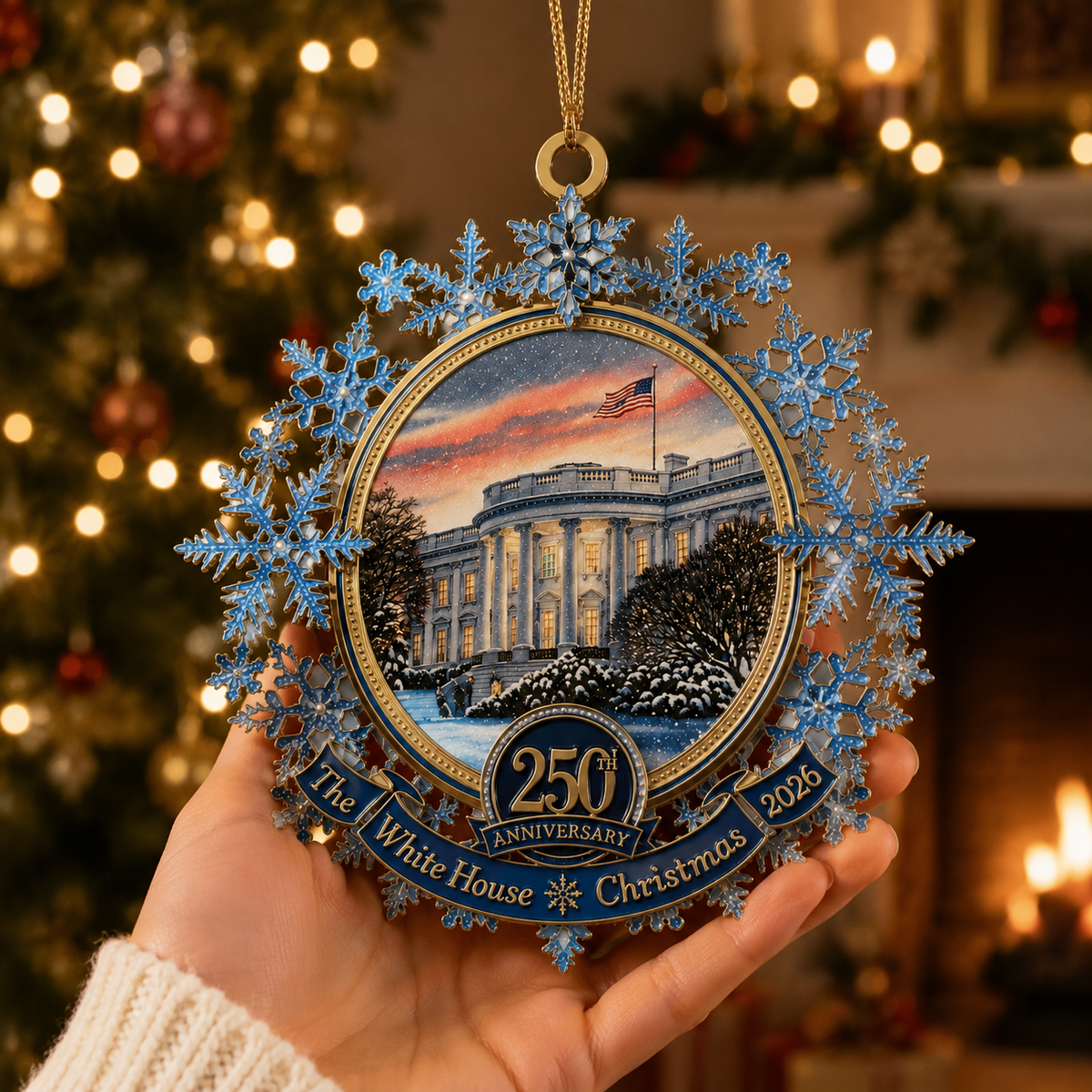 White House anniversary ornament detail
