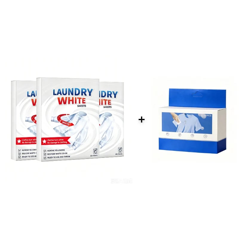 📍 Deep Cleaning Laundry Whitening Sheets ✨🧺 Powerful Stain Remover Brightening Fabric Laundry Cleaning Sheets