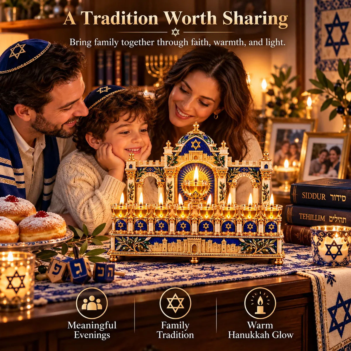 🕎 Temple-Inspired Hanukkah 8-Night Light Centerpiece