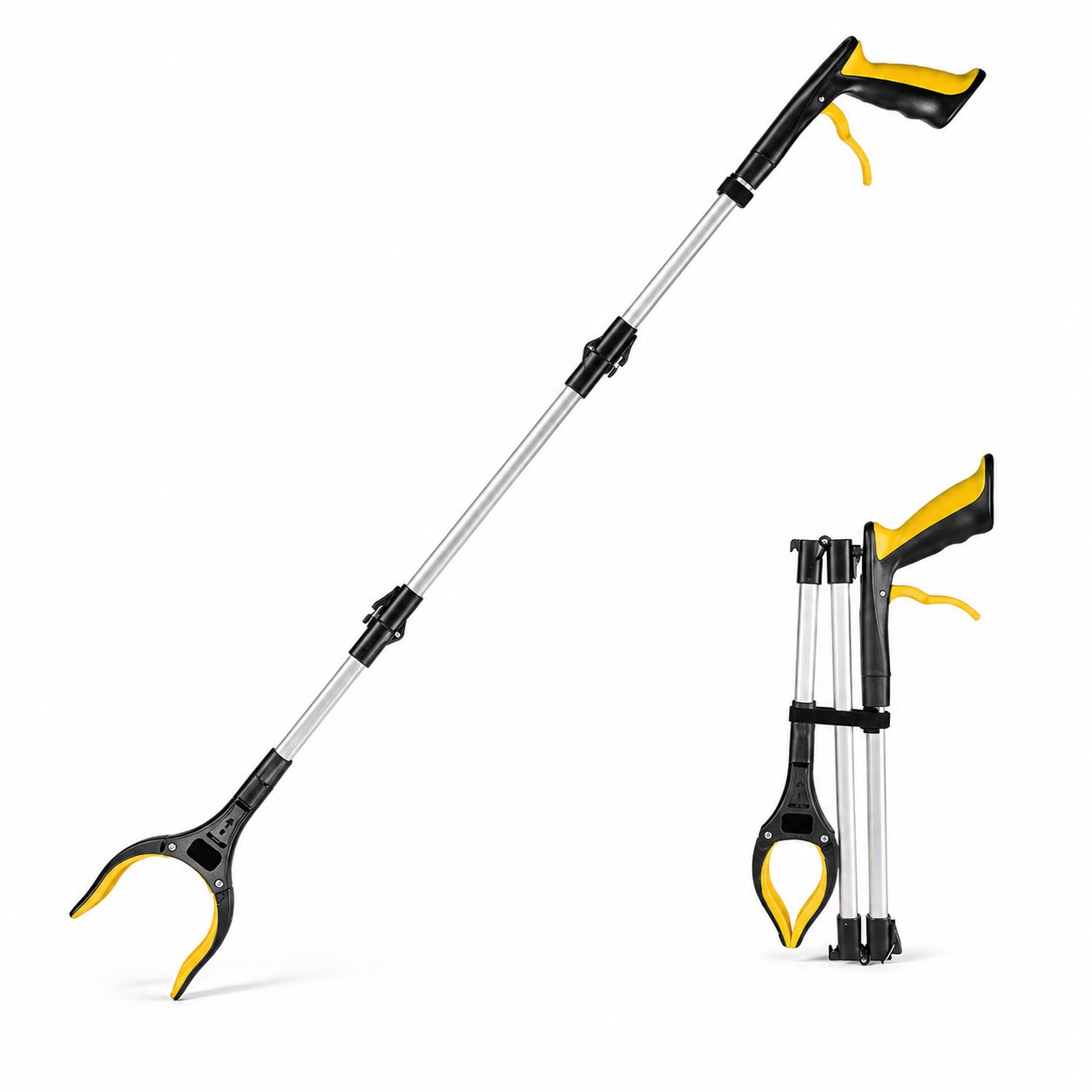 43" Extra Long Grabber Reacher Tool – Heavy Duty with 360° Rotating Jaw & Magnets