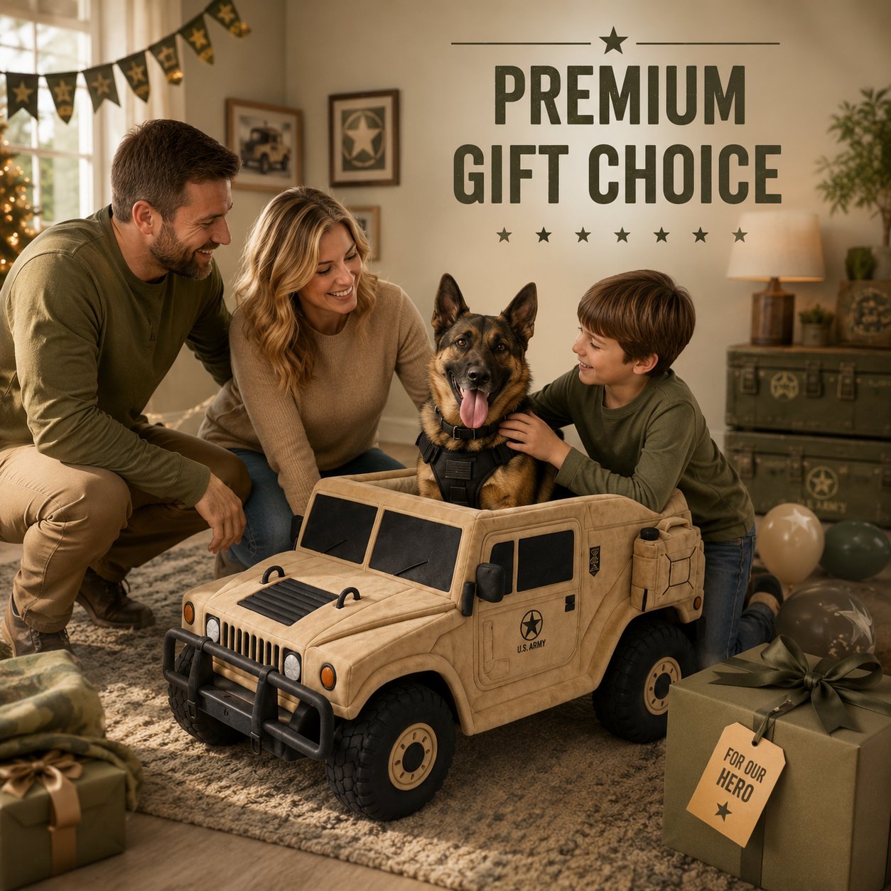 Military Vehicle Shaped Dog Bed