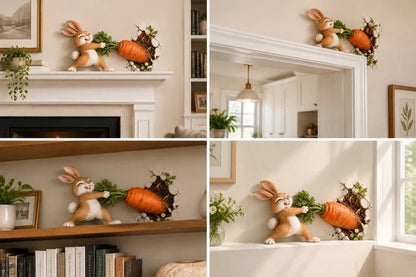 🐰 Funny Bunny Pulling Carrot Wall Decor