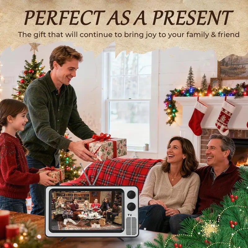 📺 12-Inch Retro TV-Style Phone Screen Magnifier Stand