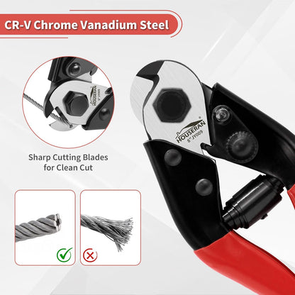 8 Inch Wire Rope Cutter, Heavy Duty Steel Cable Cutters