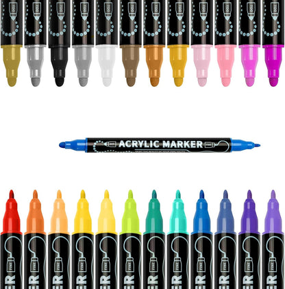 🌟Premium Dual-Tip Acrylic Markers Set | Unleash Your Creativity!🎨