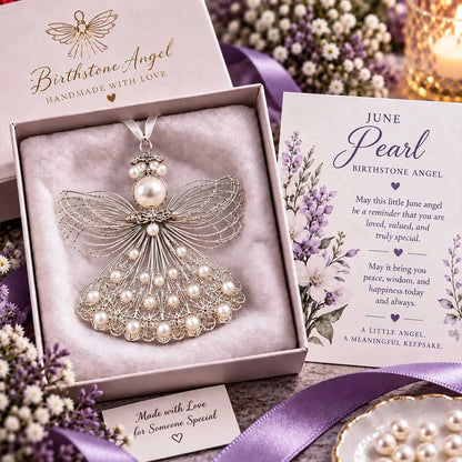⏳ Last Day 49% OFF – 👼Handmade Birthstone Angel Wire Ornament |12 Meaningful Birthstone Colors with Keepsake Card ✨