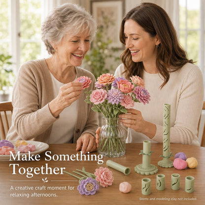 Modular Clay Bloom Maker with 9 Shaping Sleeves – DIY Flower Forming Tool