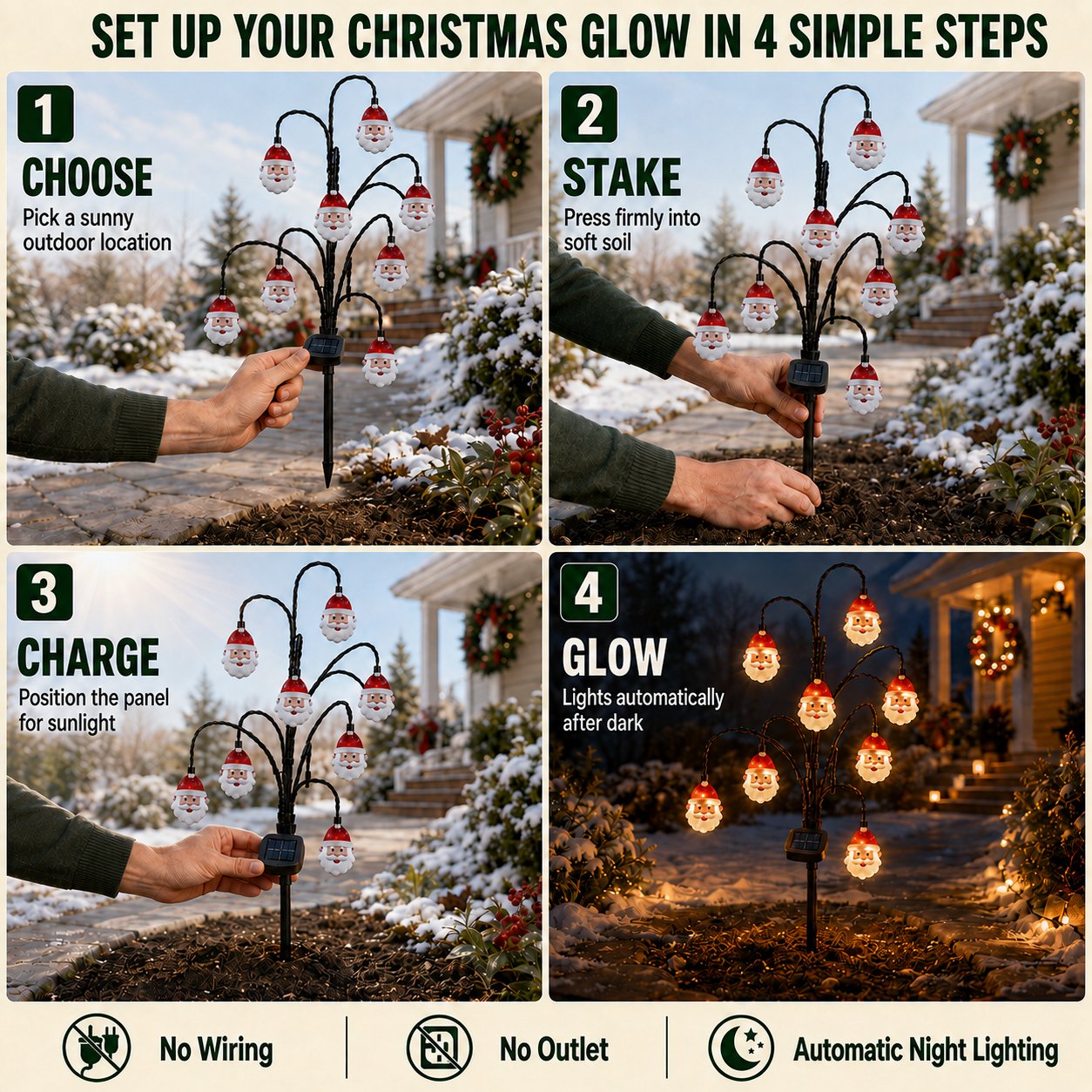 ⏳ Last Day 49% OFF – 🎄Solar Christmas Character Pathway Stake Light Collection | 5 Festive Designs with Warm White LEDs, Automatic Dusk-to-Dawn Lighting & Easy Ground-Stake Setup ✨