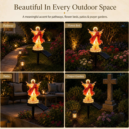 Solar-Powered Illuminated Jesus Garden Statue