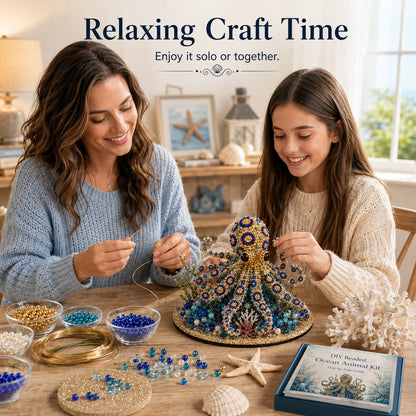 🔥 LAST DAY 49% OFF – 🌊 Ocean Sparkle Animal Craft Kit | Create a Dimensional Underwater Centerpiece with Colorful Beads, Pearls & Coastal Details 🐚✨