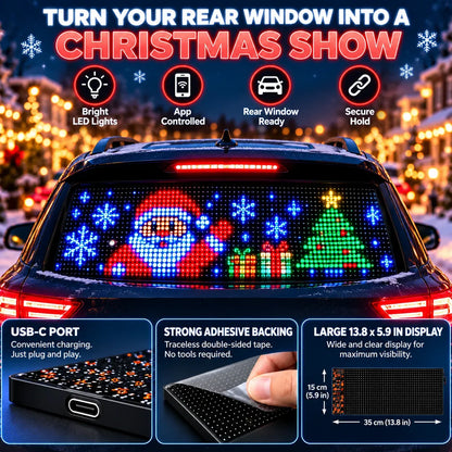 🚗🎄 Smart LED Pixel Car Display — App-Controlled Custom Text, Colors & Animations