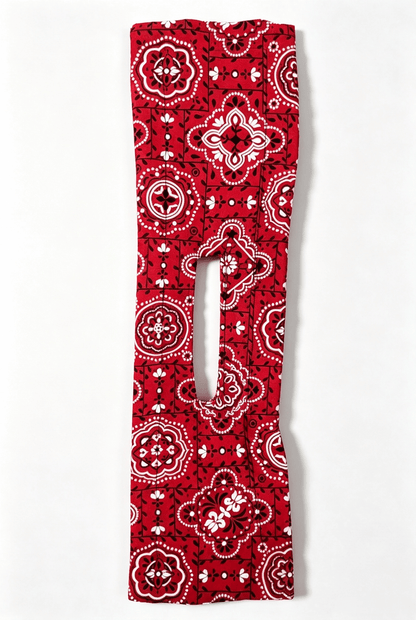 Western Print Low-Bun Hair Bow