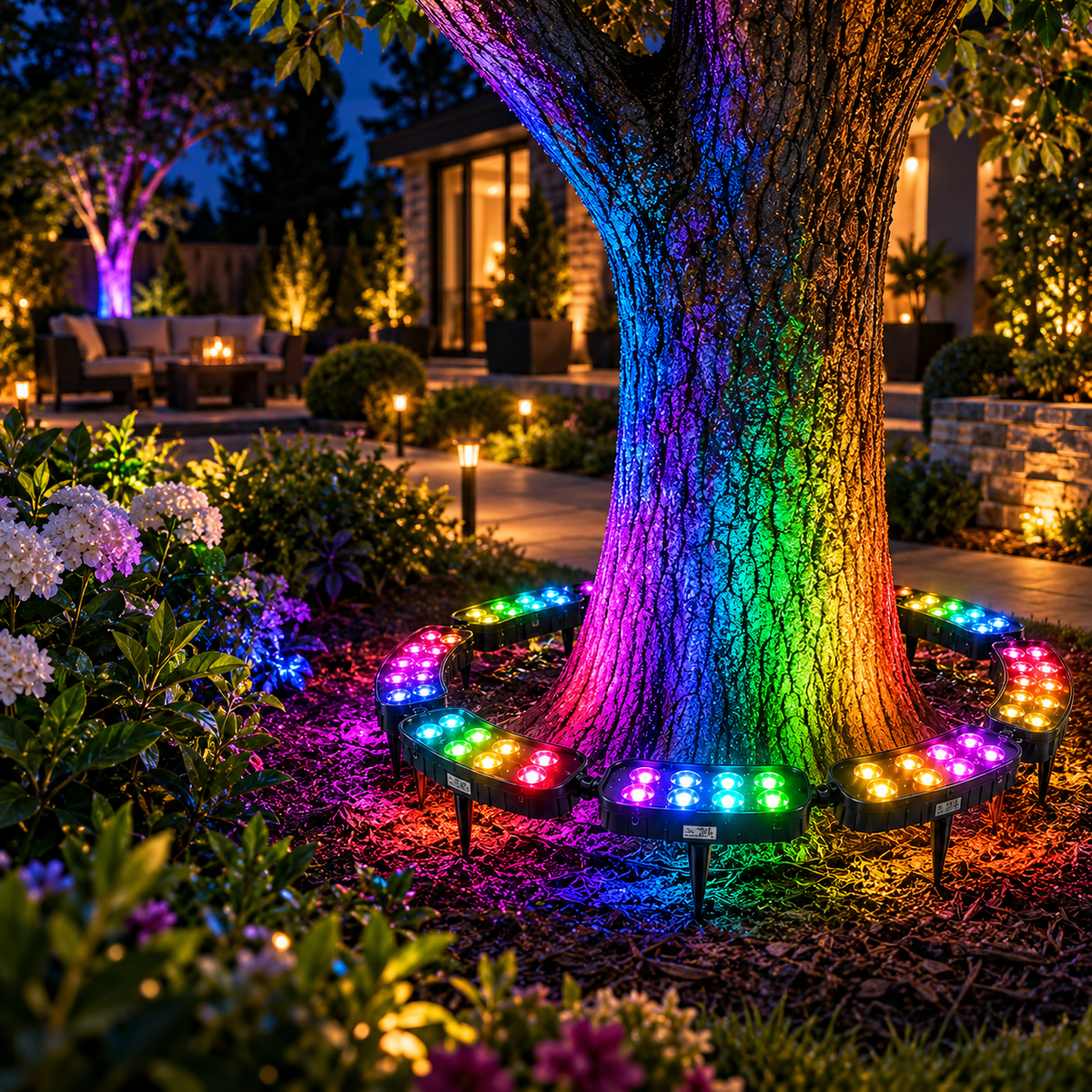 🏳️‍🌈 One Tree. Endless Colors. – Solar RGB Landscape Ring Light
