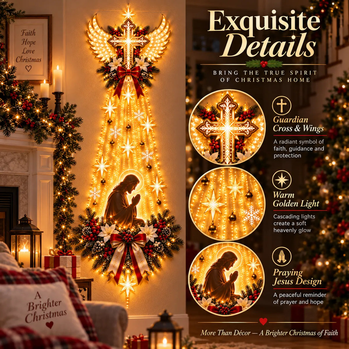 ✨LAST DAY 50% OFF✨✝️ Guardian Light of Faith – Jesus Christmas Wall Decor