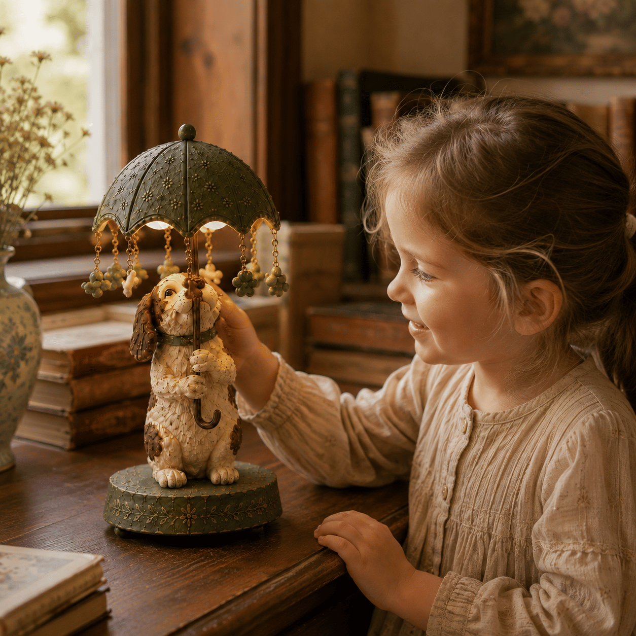 🎁 Vintage animal-shaped lamp with a rotating shade