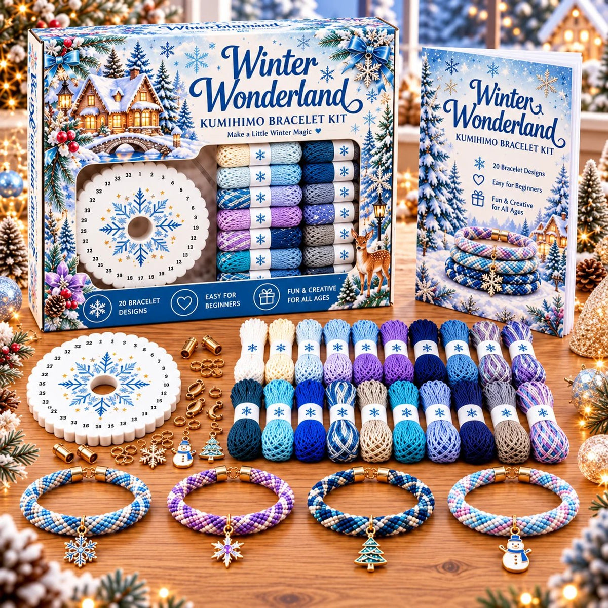 🎄 Christmas Kumihimo Bracelet Making Kit | DIY Braided Friendship Bracelets & Creative Handmade Holiday Gifts 🧶