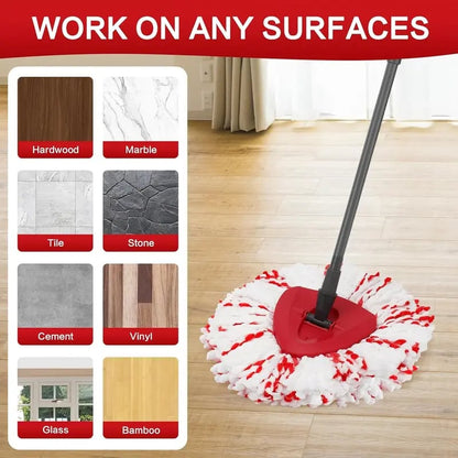 3 Pack Upgraded Spin Mop Replacement Head with Built-in Scrub Pad