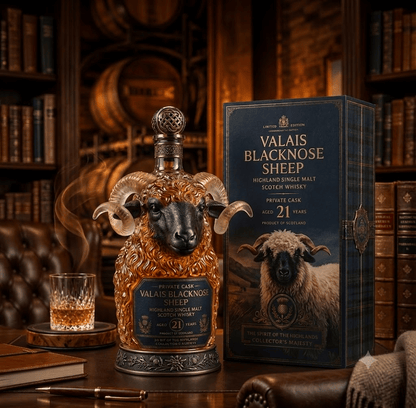 Valais Blacknose Sheep 21-Year-Old Private Cask: Highland Single Malt Scotch Whisky, Limited Edition Collector's Bottle & Gift Box