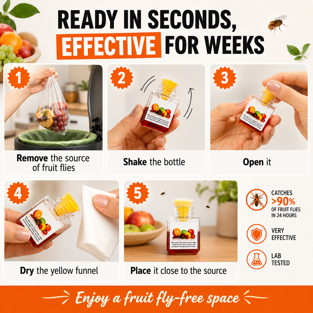 🏆Buy 2 Get 1 Free🔥Fruit Fly Traps- safe for children and pets