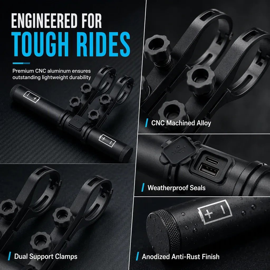 Bicycle handlebar extender – USB power supply, waterproof, and with two mounting options – extra space