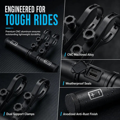 Bicycle handlebar extender – USB power supply, waterproof, and with two mounting options – extra space