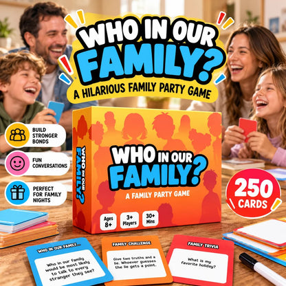 😂 50% OFF Today! Who In Our Family? Hilarious Party Game for Family Game Night