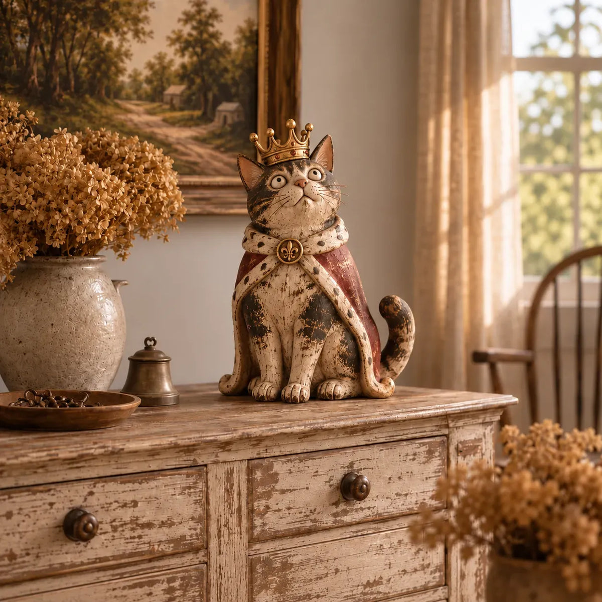 👑 Medieval Cat Court Figurines | 5 Vintage-Inspired Royal Characters for Shelves, Mantels & Cat Collectors 🐈