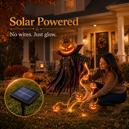 Pumpkin King Solar Halloween Yard Decor with Flowing LED Effect