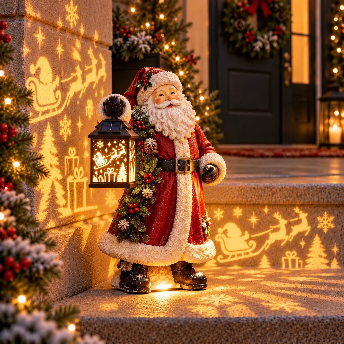 ✨ Solarbetriebene Weihnachtstreppenbeleuchtung | 5 festliche Motive