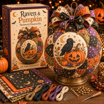 ⏳ Last Day 49% OFF – 🎃 Beginner-Friendly DIY Halloween Classics Patchwork Ornament Kit Collection | Complete Kit with Coordinated Fabrics, Ornament Form, Spooky Accents & Step-by-Step Guide Included 💕