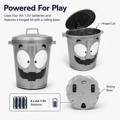 Rolling Cartoon Trash Can Toss Game