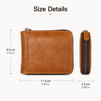 🔥LAST DAY 49% OFF🔥💼 Vintage Zip Wallet, Bifold Card Coin Purse