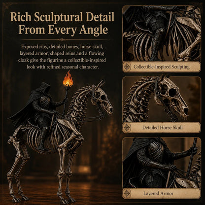 Lighted Headless Horseman on Skeleton Horse Figurine