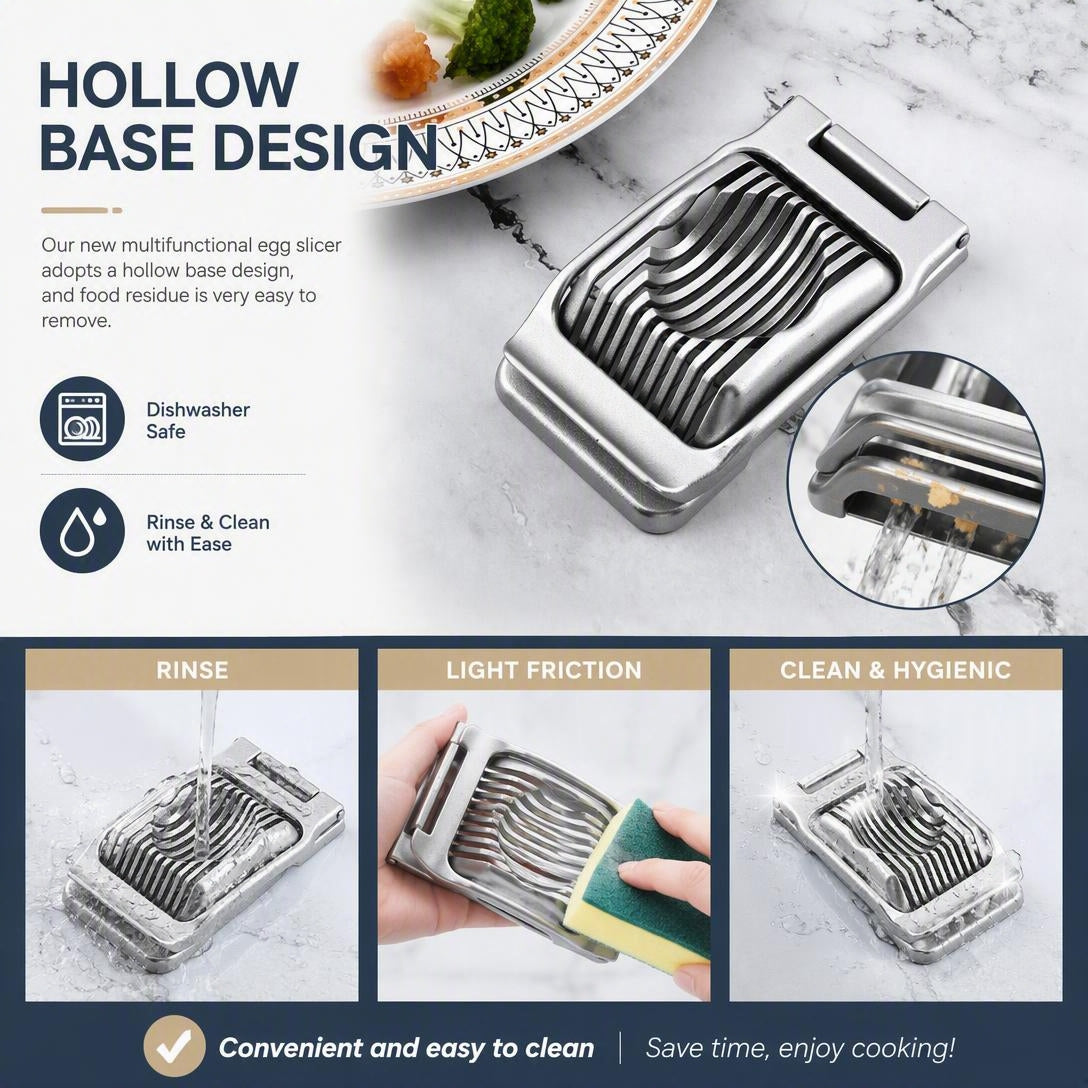 Aluminum Hinged Two-Way Egg Slicer with Stainless Steel Wires