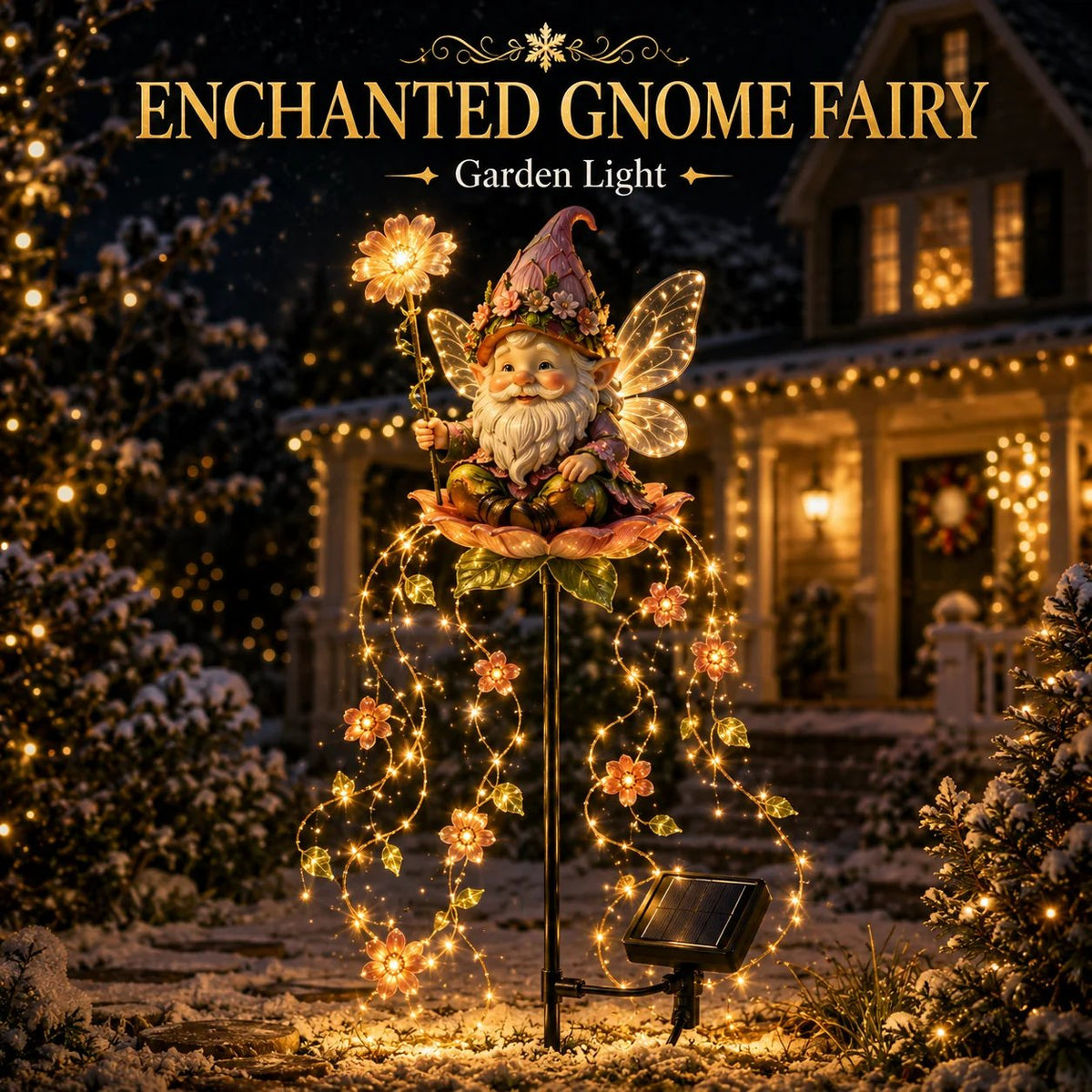 🔥✨ Enchanted Flower Fairy Solar Garden Light – Magical Glowing Outdoor Christmas Yard Decor 🧚🌸