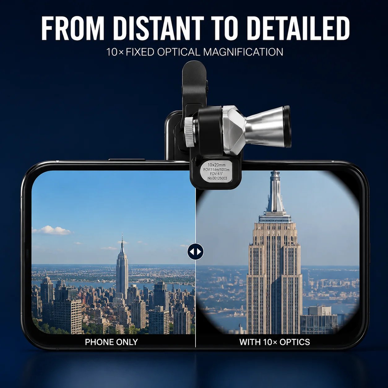 🔥 Last Day 49% OFF 🔭 10×20 Mini Monocular Phone Telescope – Pocket Long-Distance Viewer with Adjustable Smartphone Clip