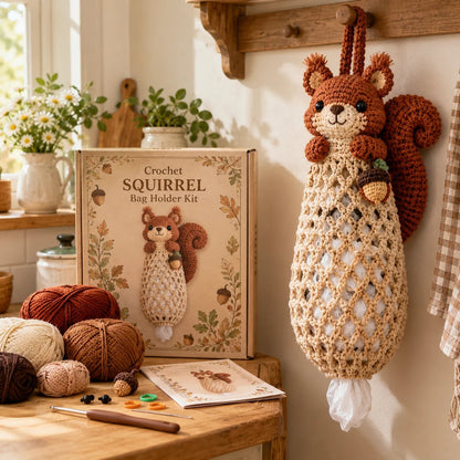 🔥Buy 3, Get 1 Free—Today Only 🔥🔥– 🌼 Cottage Harvest Keepers™ — Crochet Animal Bag Holder DIY Kit