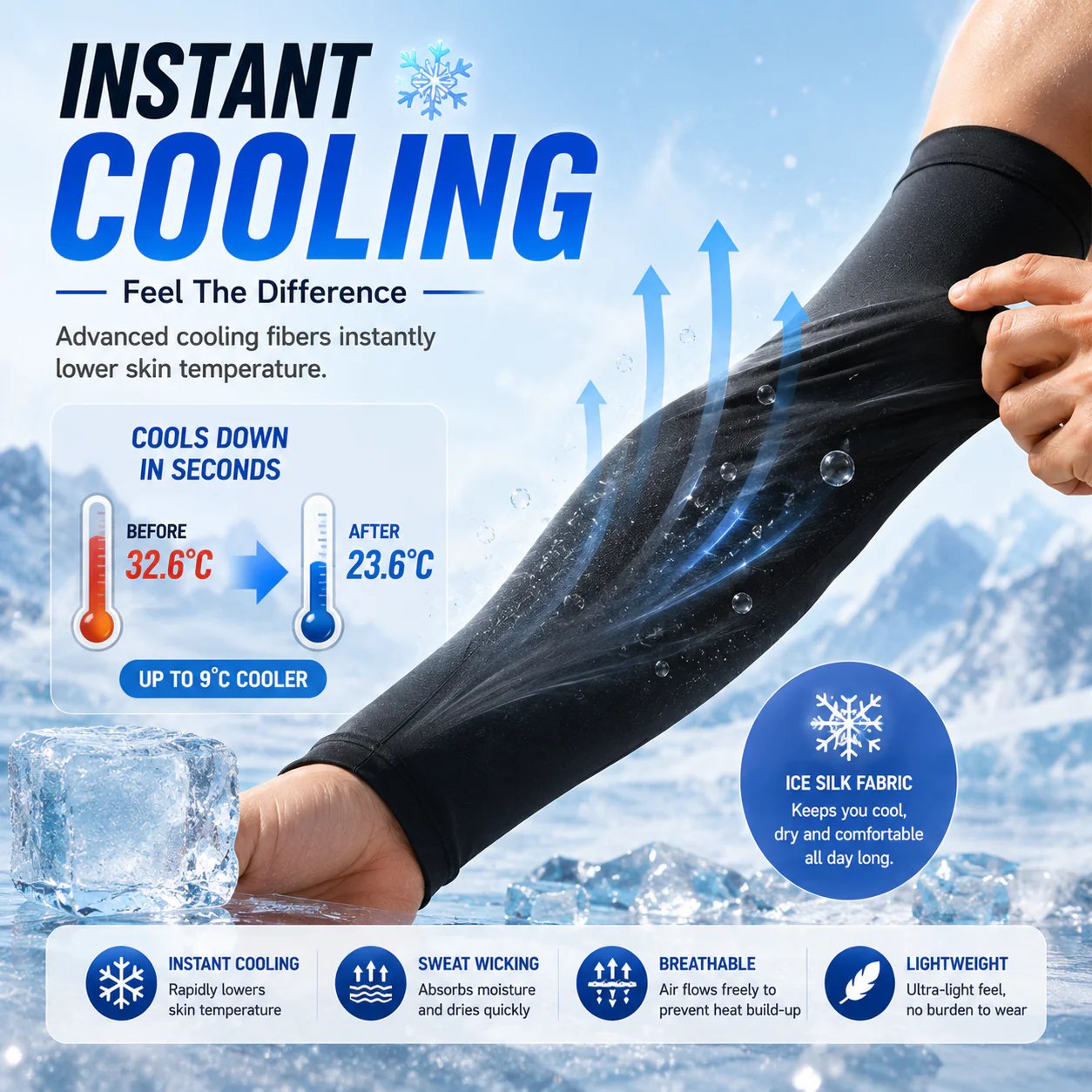 🔥 50% OFF | UPF 50+ Cooling UV Protection Arm Sleeves for Men & Women | Stay Cool Outdoors