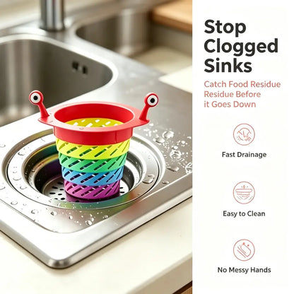3PCS Rainbow Expandable Sink Strainer Basket, Rotatable Retractable Kitchen Sink Drain Filter🚰