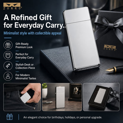 Ultra-Thin Metal Lighter – Mirror Chrome Reusable Kerosene Lighter