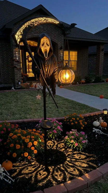 💀 Ghostface Grim Reaper Solar Garden Lantern