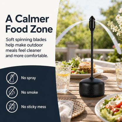Portable Reflective Fly Repellent Fan For Outdoor Dining