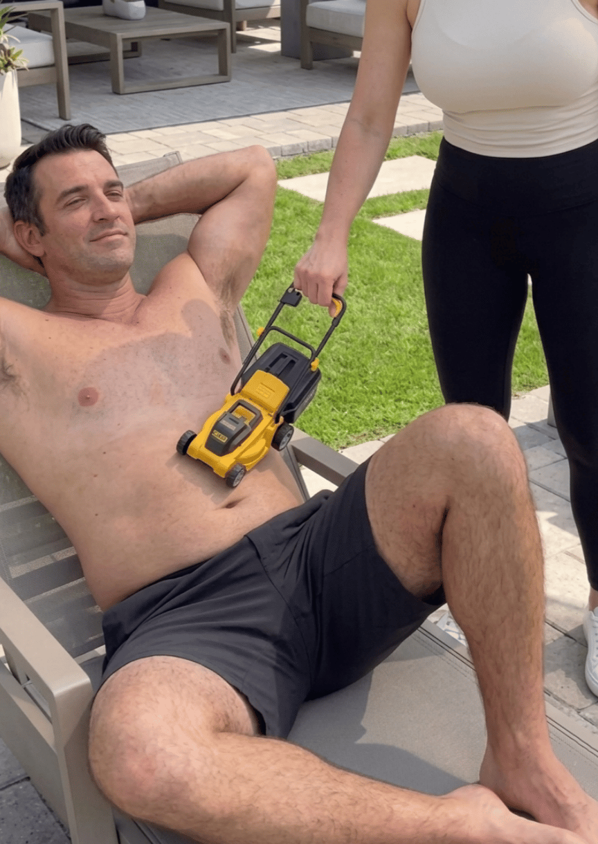 THE "MAN-SCAPE" MOWER: Lawn Mower Chest Shaver 🚜💨